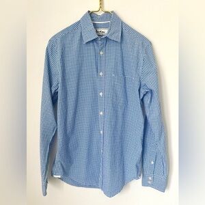 Boden Blue White Check Crisp Cotton Long Sleeve Button Up Shirt Men’s Small
